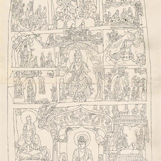 Yuan Yunsheng, Sketch of Dunhuang 134x86cm, Ink on rice paper, 1981