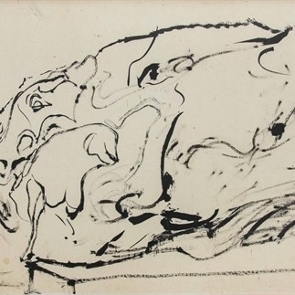 Yuan Yunsheng, Sketch of Stone Beast in Huo Qubing's Tomb, Ink on paper, 50x80cm, 1981