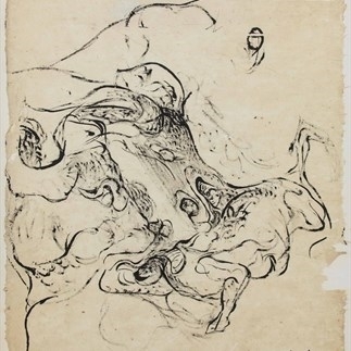 Yuan Yunsheng, Sketch of Stone Beast in Huo Qubing's Tomb, Ink on paper, 83x67cm, 1981