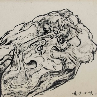 Yuan Yunsheng, Sketch of the Stone Statue in the Tomb of Huo Qubing, Ink on paper, 50x80cm, 1981