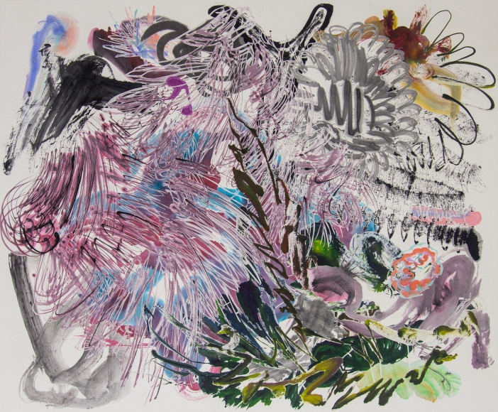 Wu Jian’an, 500 Brushstrokes #55, 2019; Ink, watercolor, paper cut and collage on Xuan paper, 135 x 165 cm.jpg