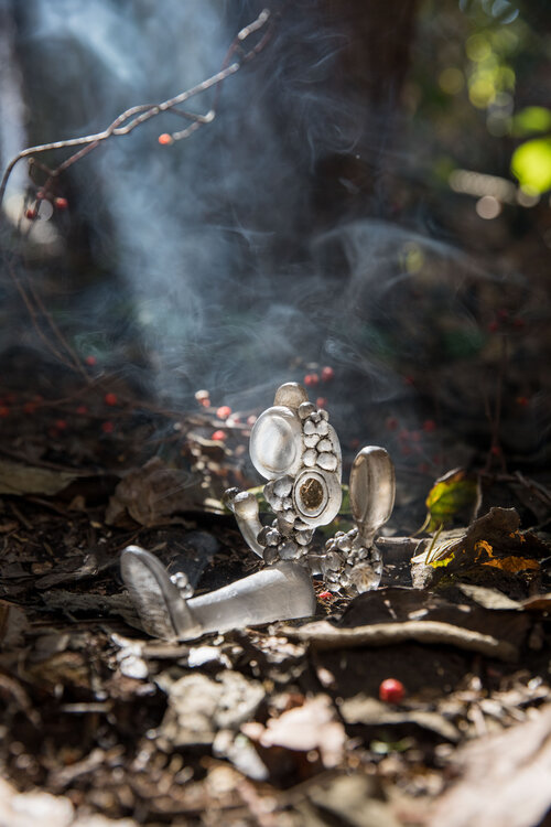 Meng Du, Place, 2019; Kiln-formed glass, silver foil, 4.5x4.5x4.5 inches. Photograph by Peichao Lin ©Meng Du, courtesy Fou Gallery.jpg