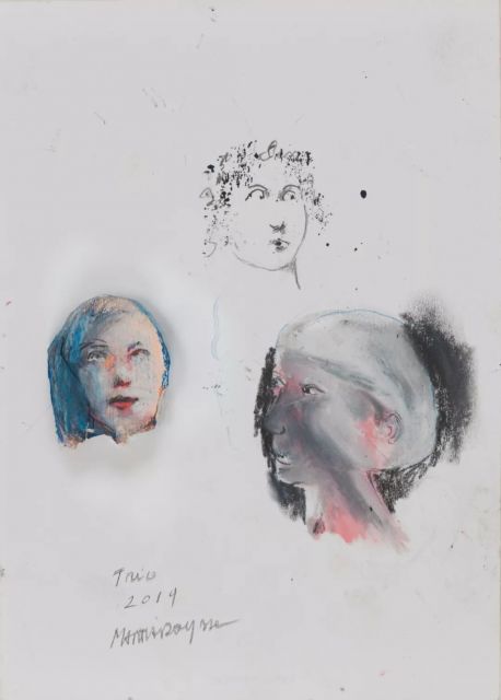 Martial Raysse, Trio, 2019; Painting, pastel on paper, 20.5x14.5cm.jpg