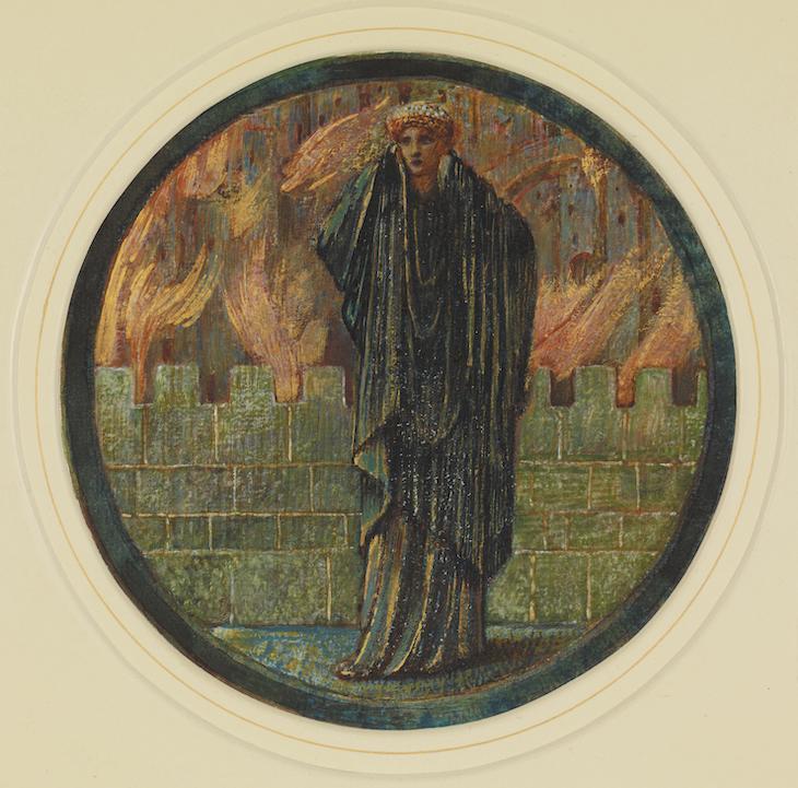 图17 《海伦的眼泪》(Helen’s Tears)，爱德华·伯恩·琼斯（Edward Burne-Jones）, 1882-1898，水彩和金，©大英博物馆.jpg