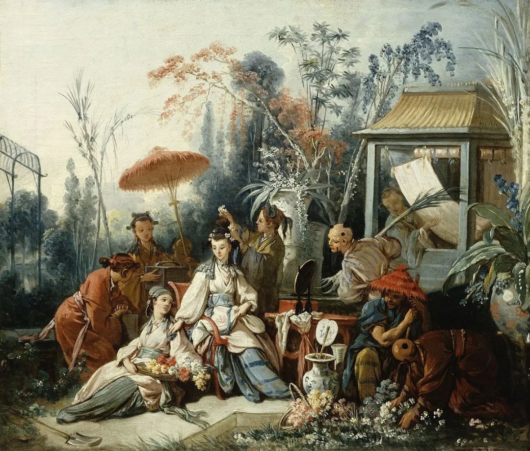 图13  布歇 《中国花园》，布面油画小样，40.5X48cm，1742，Musée des Beaux-Arts et Archéologie de Besançon.jpg