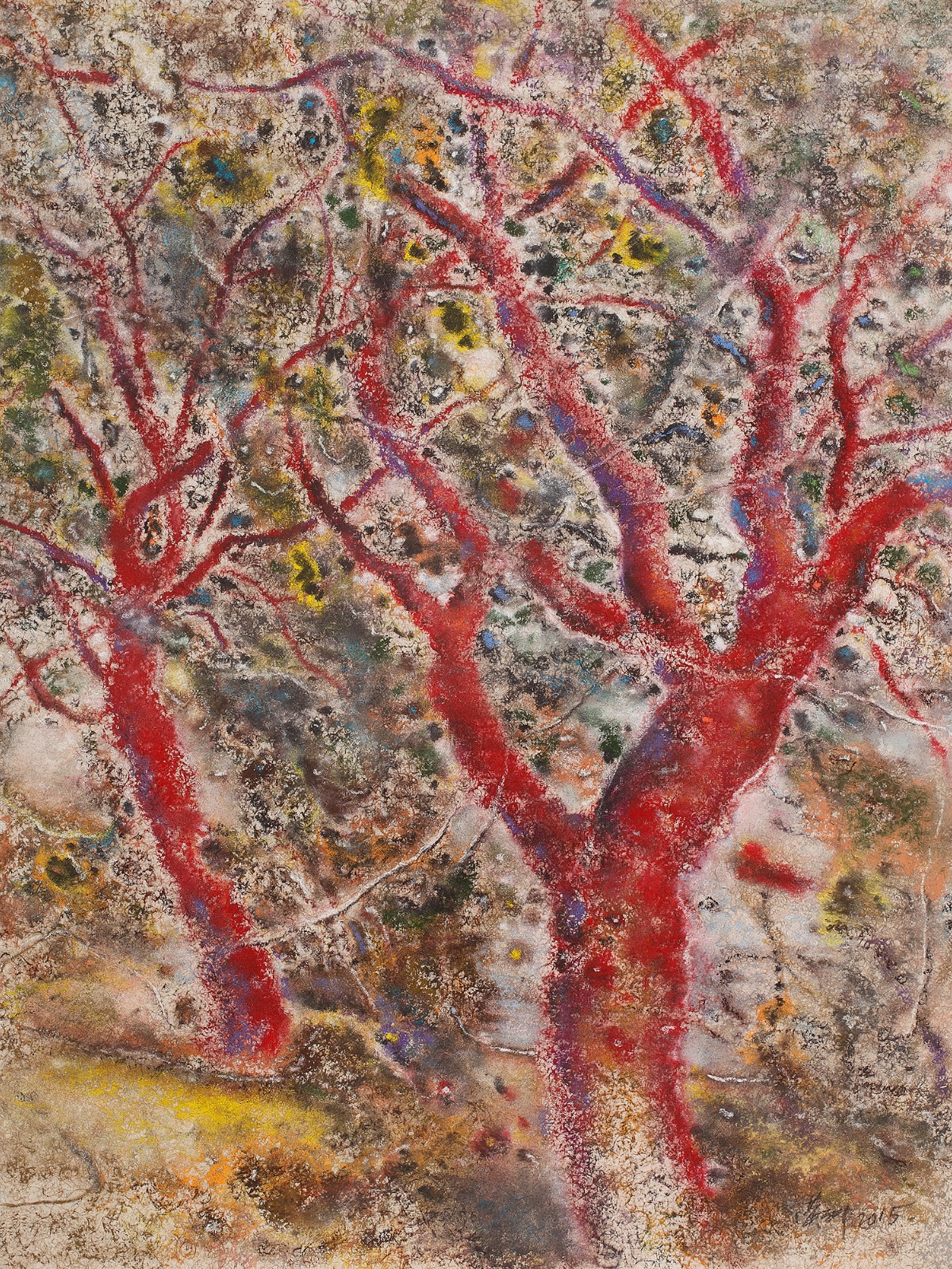 17 Huang Yong, Fengze Lake Series, Mango Tree, 60x45cm, Pastel on paper, 2015.jpg