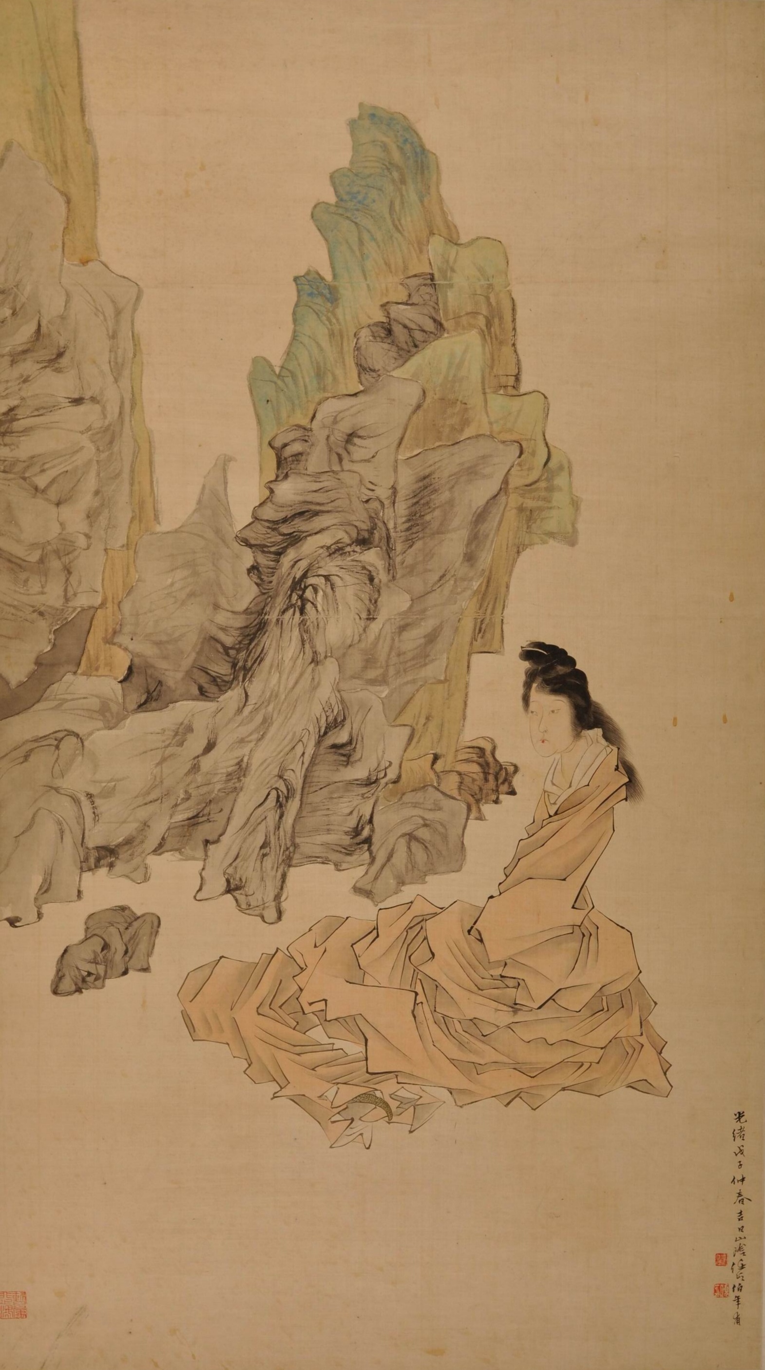 图4、任伯年 《女娲炼石》 纸本设色 118×66cm 1888年 ©徐悲鸿纪念馆藏.jpg