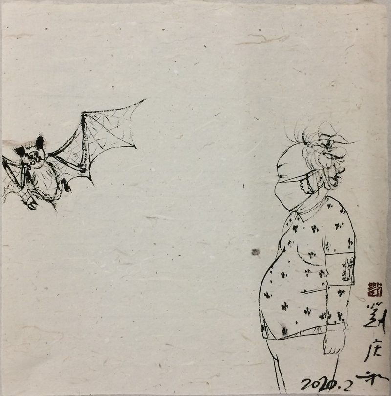 蝙蝠 The Bat 27×27cm  纸本水墨 Ink on Paper  2020年.jpg