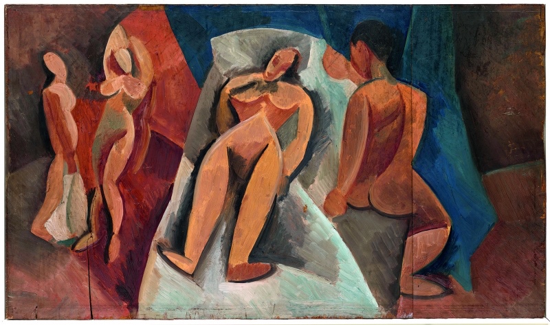 图七 保罗·毕加索（Pablo Picasso）, 卧躺的裸女（Reclining Nude with Characters），1908.jpg