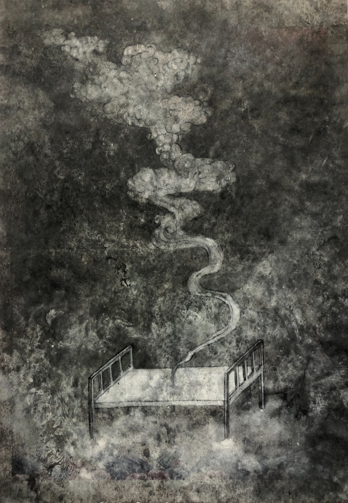 Qiang Yong  End Point 37.5x53cm  Ink and wash on newspaper  2020.jpg