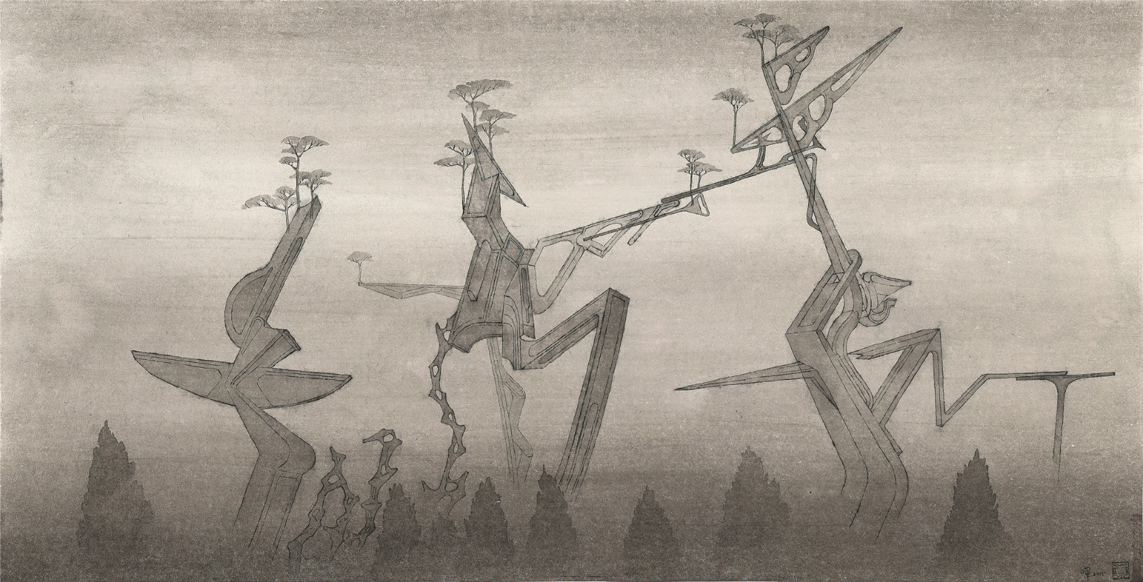 12《我的日志风景之八》，66 X 33cm，纸本水墨，2016.jpg