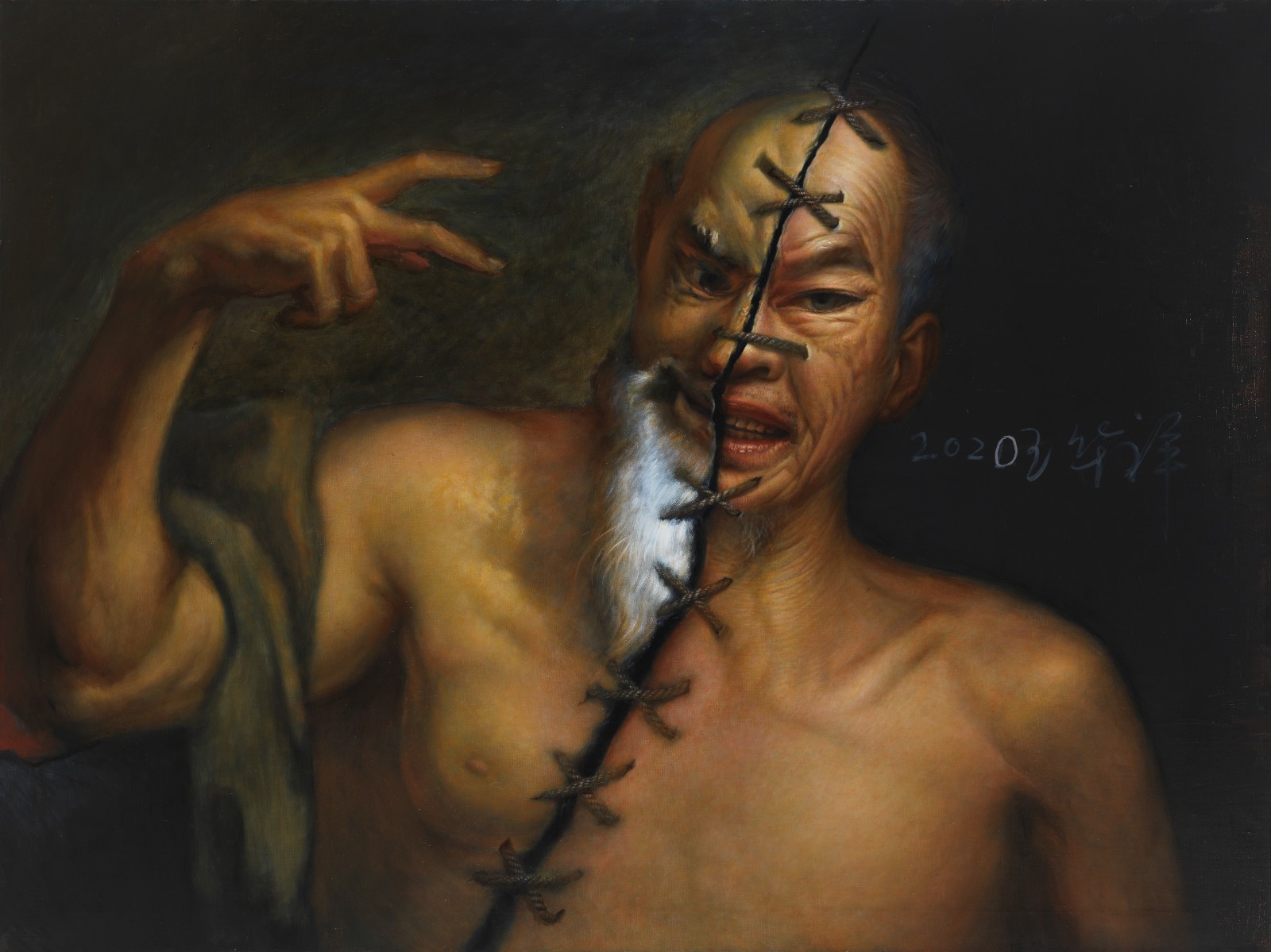 01 锔瓷一 120×160cm 布面油画 2020年 .jpg