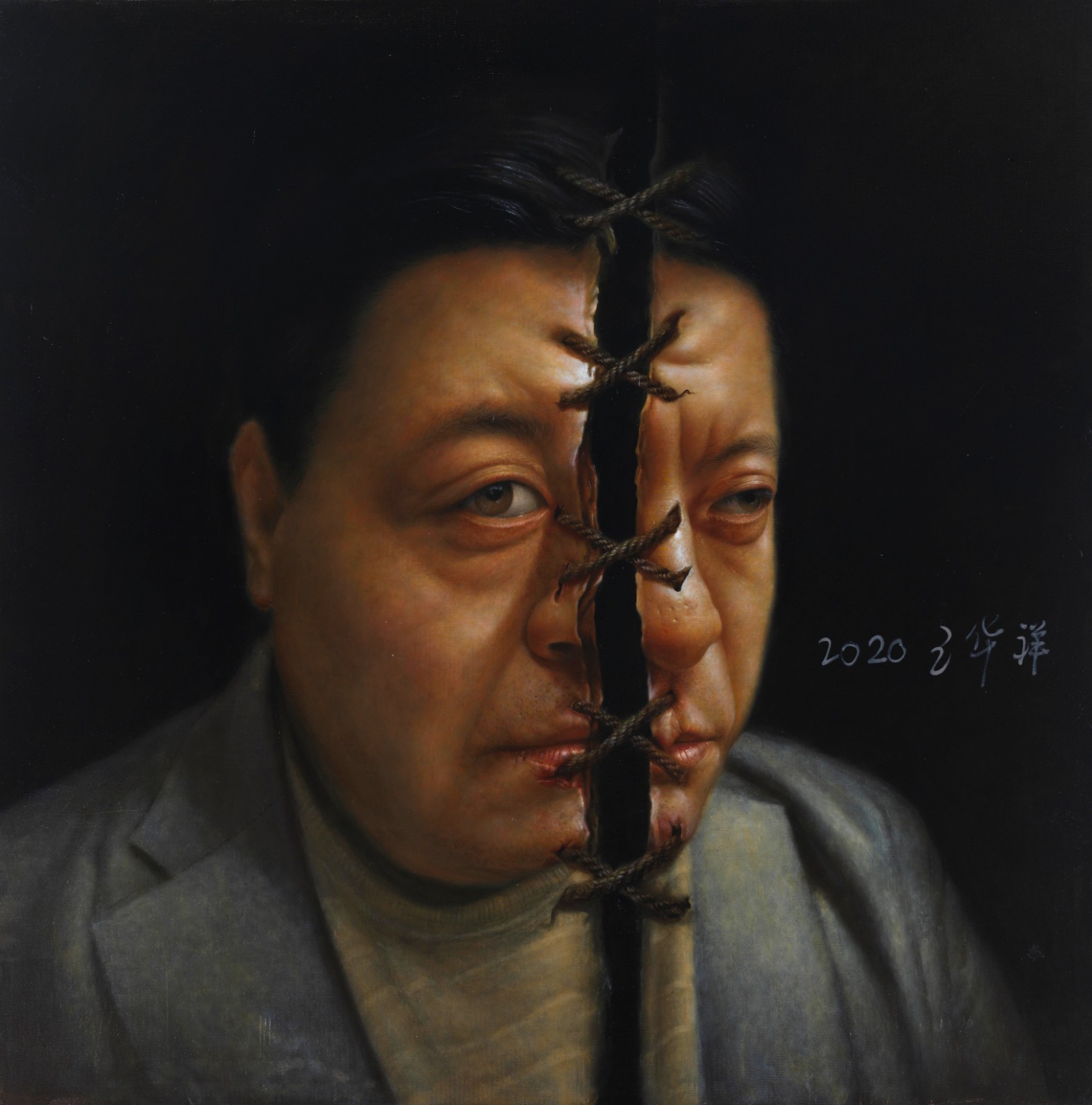 05锔瓷四  120×120cm 布面油画 2020年.jpg