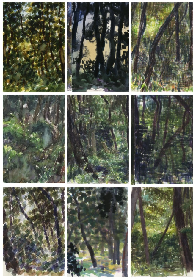 Wang Jun, Watercolor in the Forest, Watercolor on paper, 26x18cm, 2018-2020.jpeg