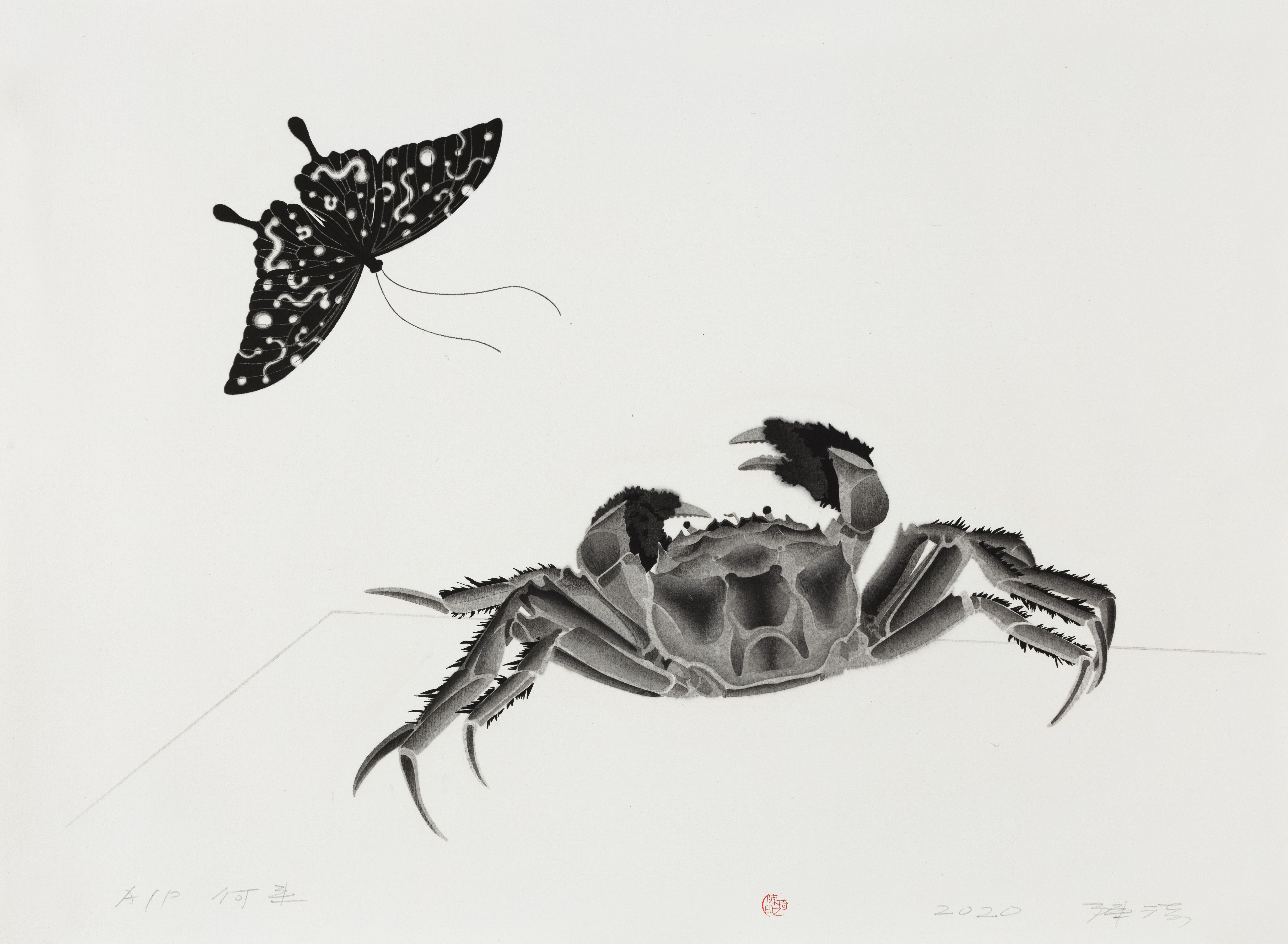 陈琦 Chen Qi，何来 Source，56x76.3cm，水印木刻版画 Waterprint Woodcut，2020.jpg