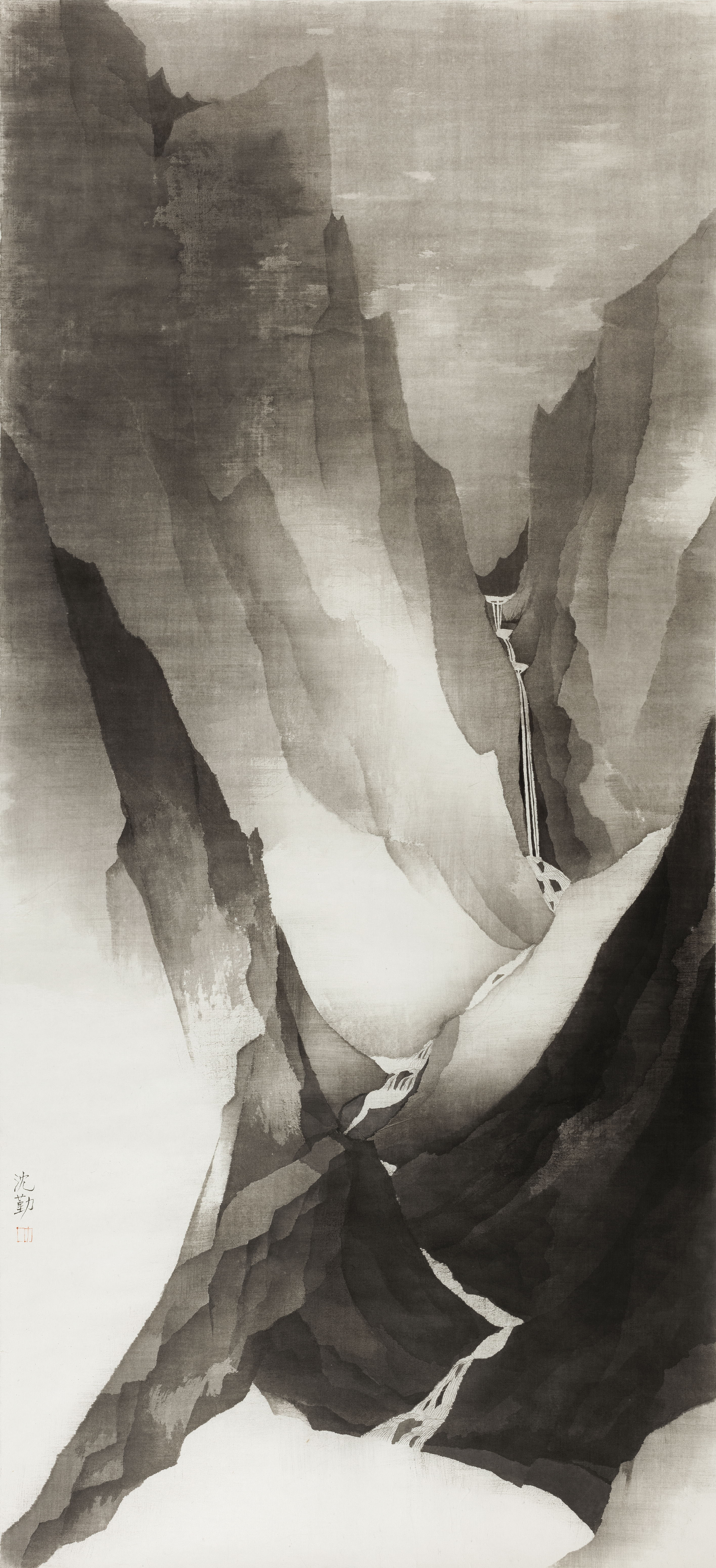 沈勤 Shen Qin，山（20-3） Mountain 20-3，178x82cm，纸本水墨 Ink on Paper，2020.jpg