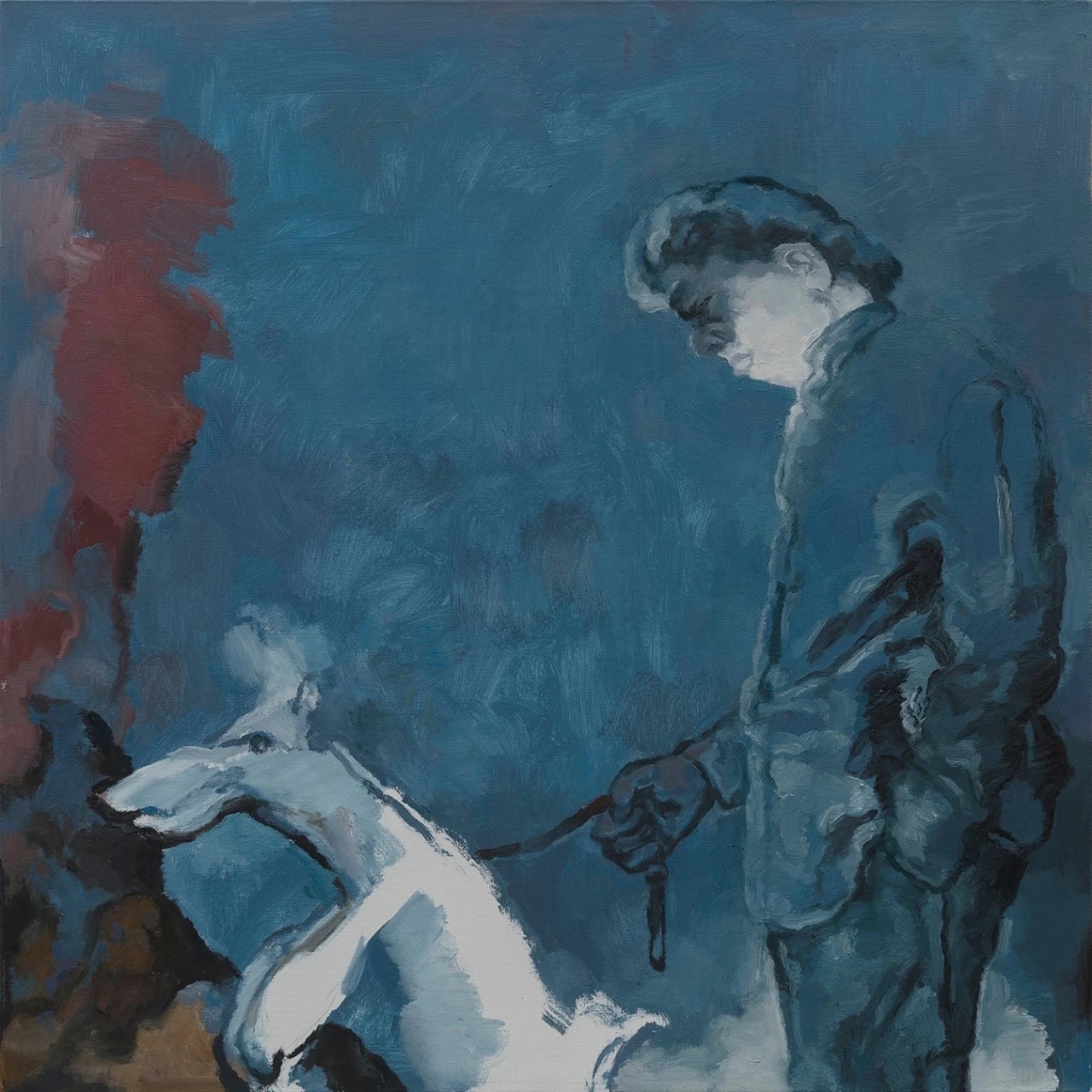 16、《男人与狗》，布面油画，100 × 100cm，2021.jpg