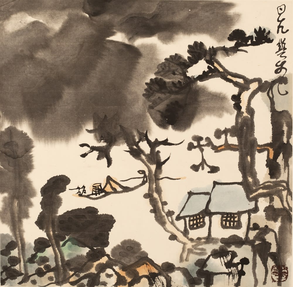 Li Huasheng, Mountains of Sichuan Album No. 2-3, 1990s; Ink on paper, 34.5x35cm.jpg