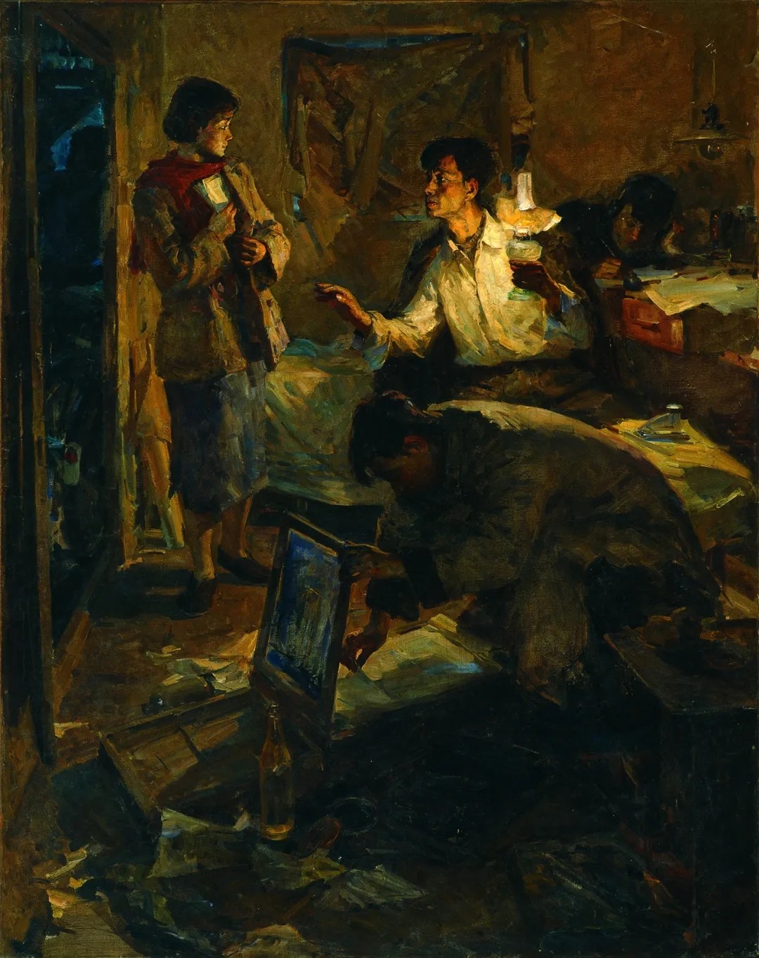 Hou Yimin, Underground Workers, 1957, Oil on canvas, 210×176cm.jpg