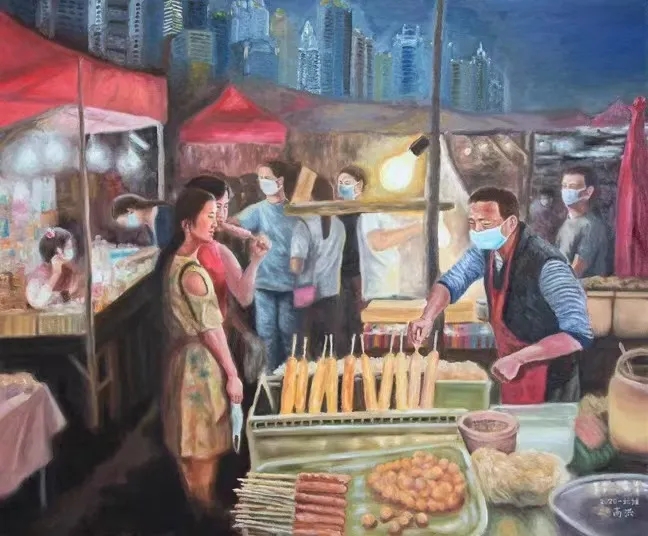 12 Gao Hong, “Street Stalls”, 120×100cm, oil on canvas, 2021. Image courtesy of the artist..jpg