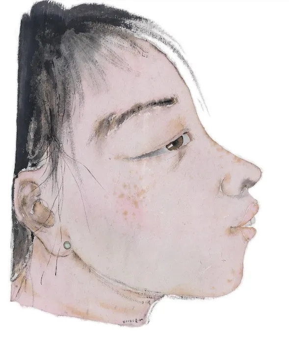 30 Liu Qinghe, “Make-up”, bast paper, ink, mineral pigments, 160×180cm, 2018. Image courtesy of the artist..jpg