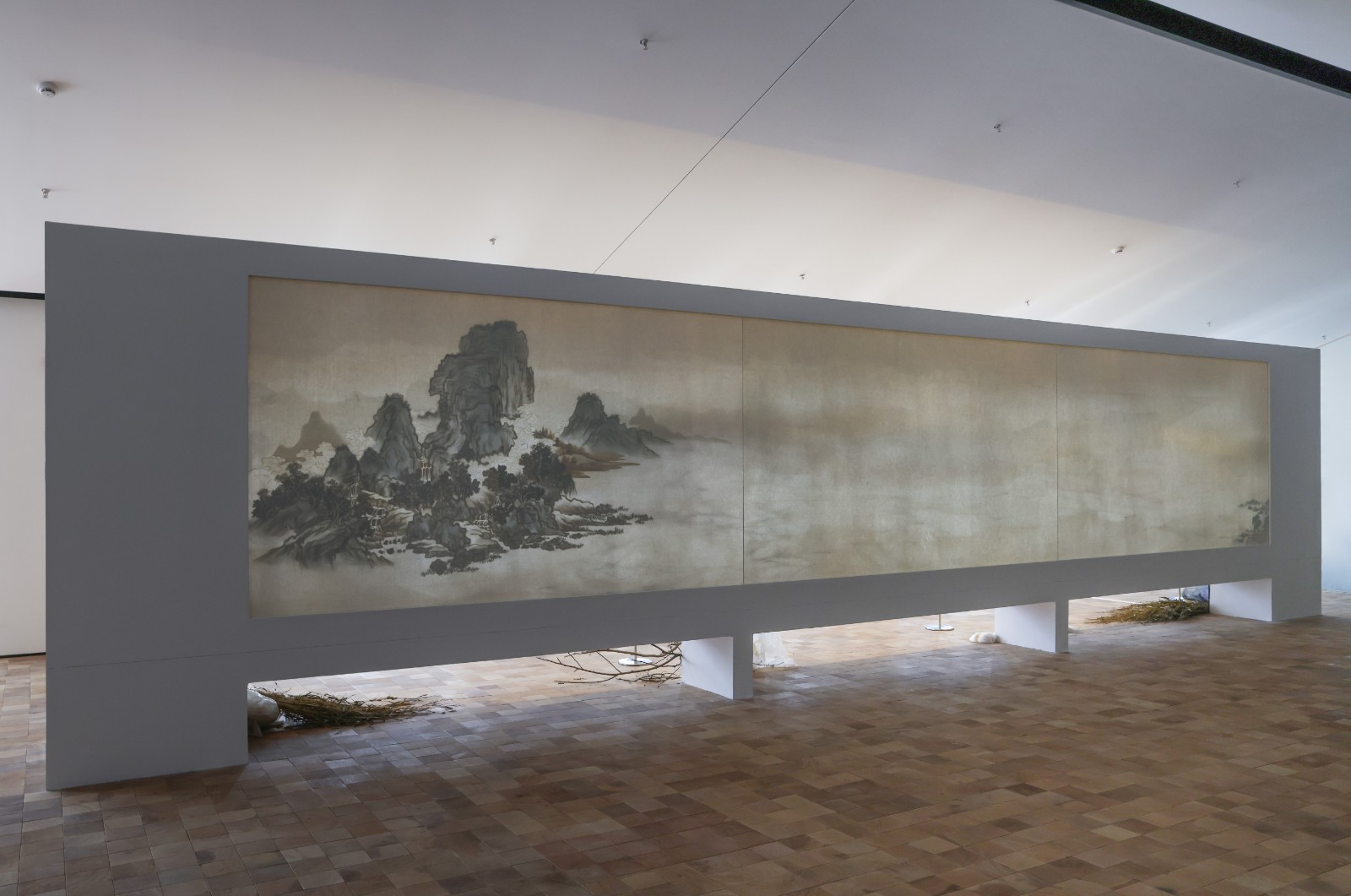 04 Xu Bing, Background Story Mountains behind the Mist on the River Scroll, 2021.jpg