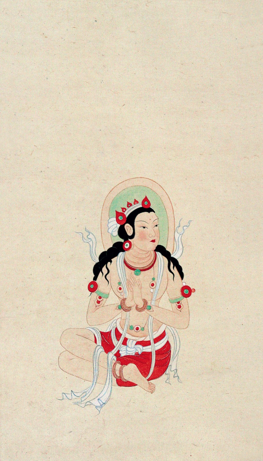 菩萨像，纸本水墨设色，51×28.5cm，1942年.jpg