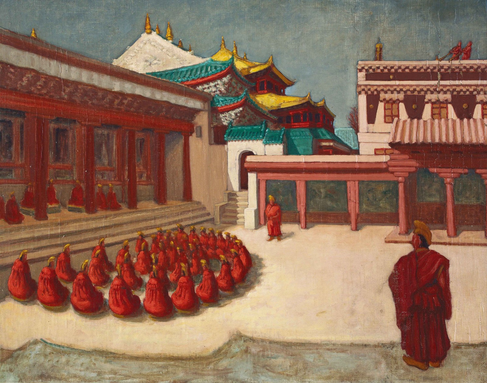 塔尔寺小金瓦寺，布面油画，58.5×73.5cm，1943年.jpg