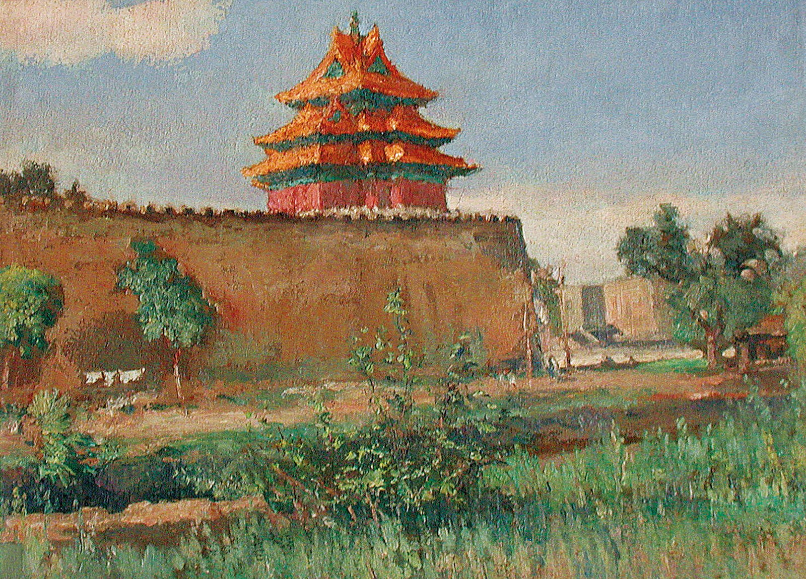 紫禁城角楼，布面油画，30.5×40cm，1937年.jpg