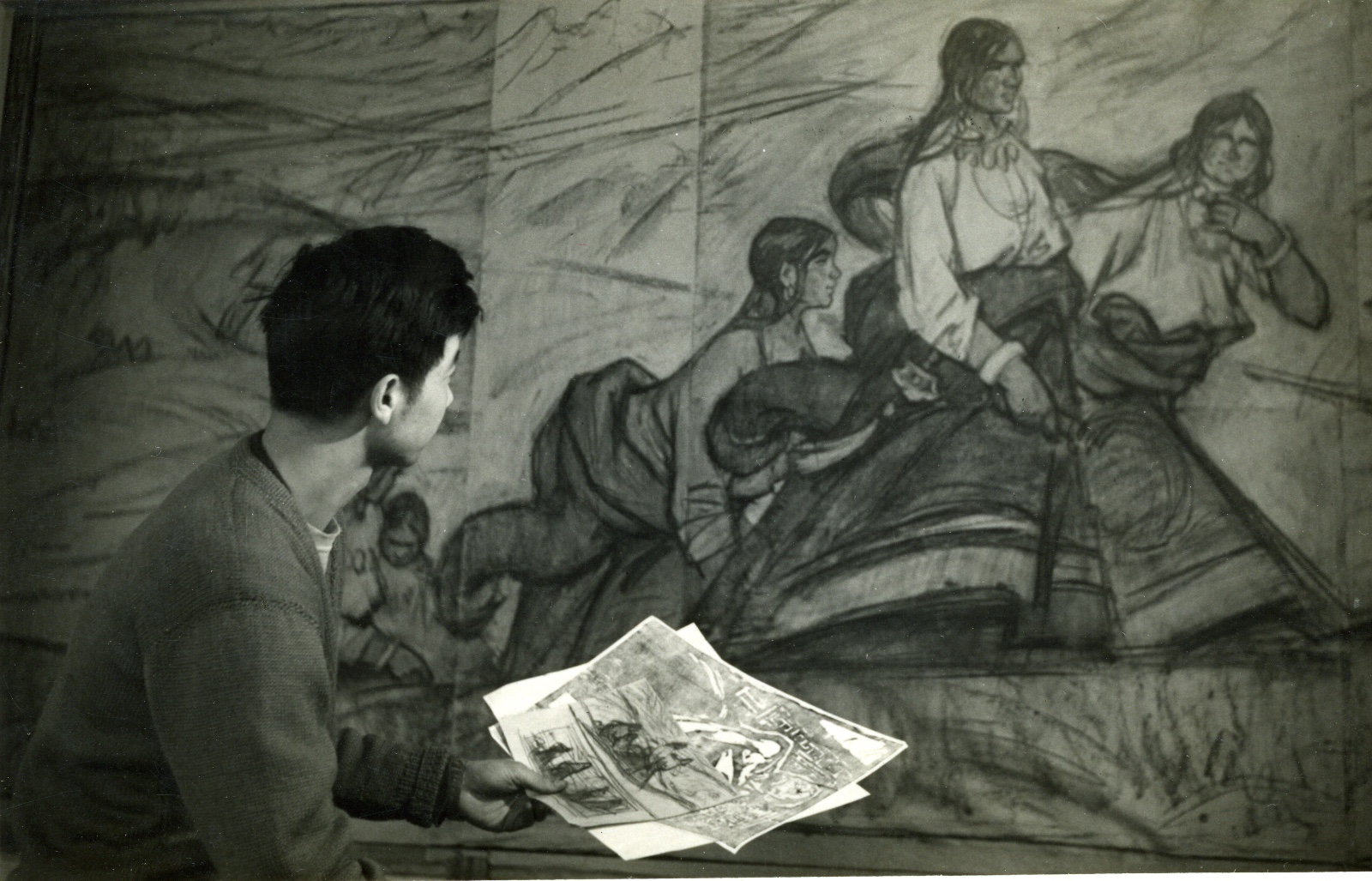 1963年马常利为创作油画《高原青春》而作素描稿.jpg