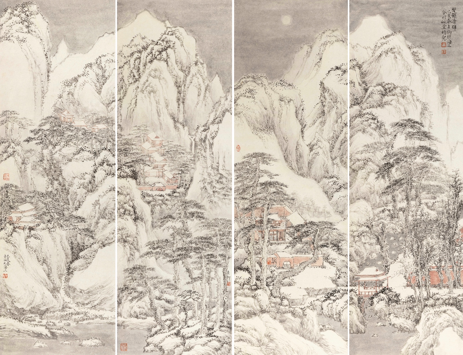 (xiao)王素柳 《梵籁清辉》，纸本水墨，102x 34x4，2019.jpg