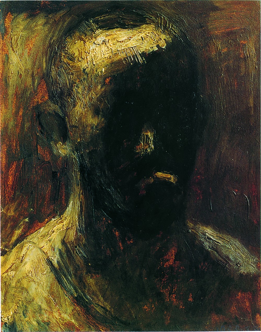 15、自画像，王玉平，45x35cm，木板油画，1985.jpg