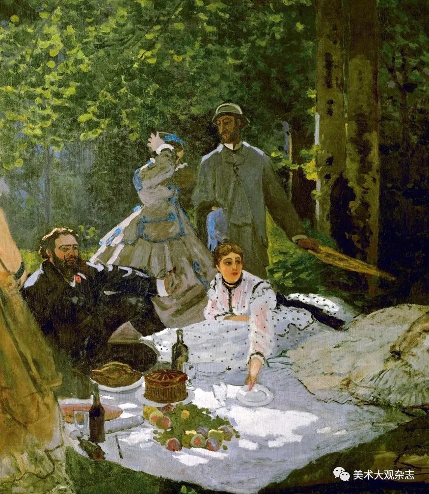 图 10 ˉ 草地上的午餐（La déjunner sur l’herbe，局 部）ˉ 油 画 ˉ 莫奈 ˉ 1865 年 ˉ 巴黎奥赛博物馆（Muséé d’Orsay）藏.jpg