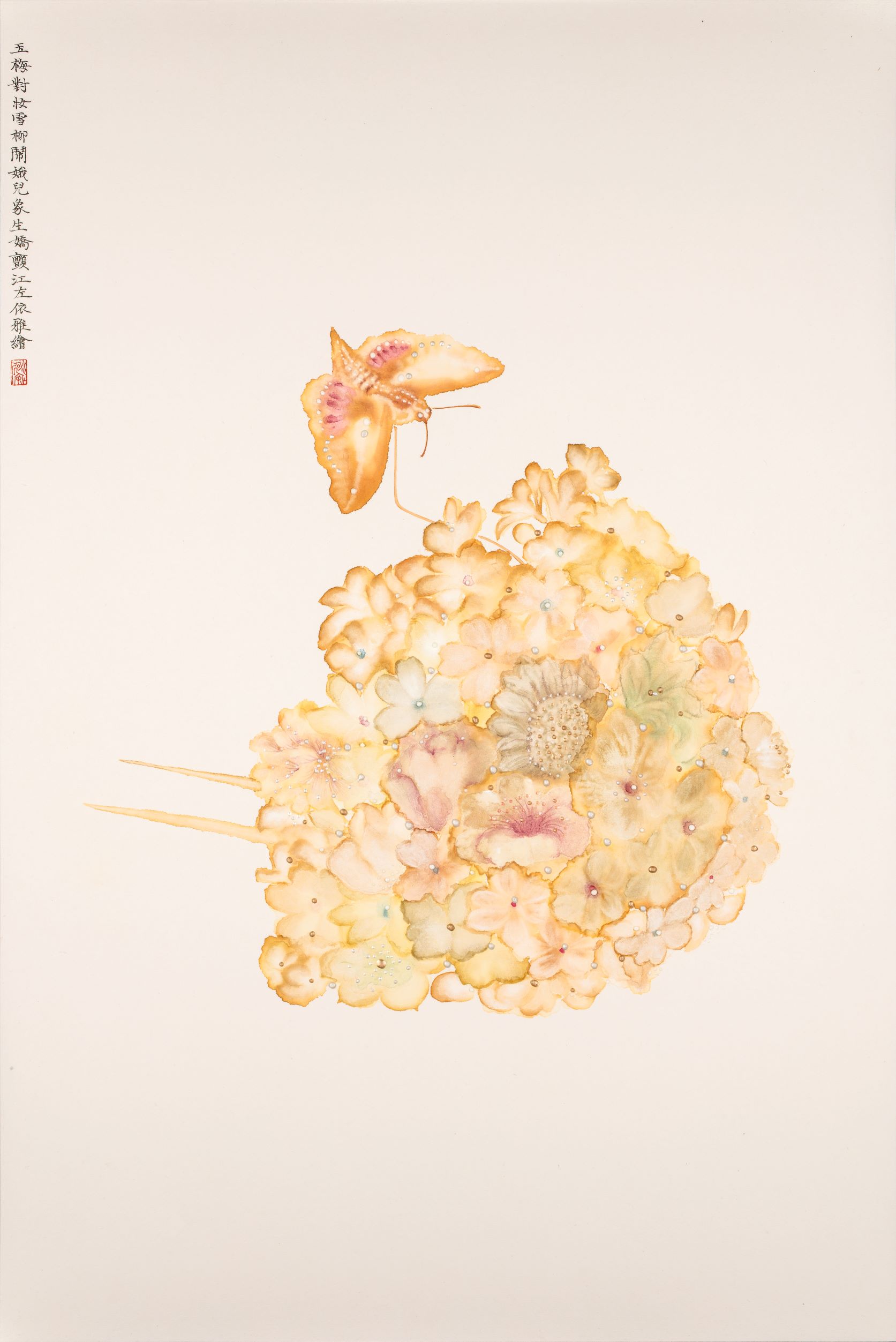 繁空录花冠·闹蛾 67.5x44.5cm 纸本设色 2021.jpg