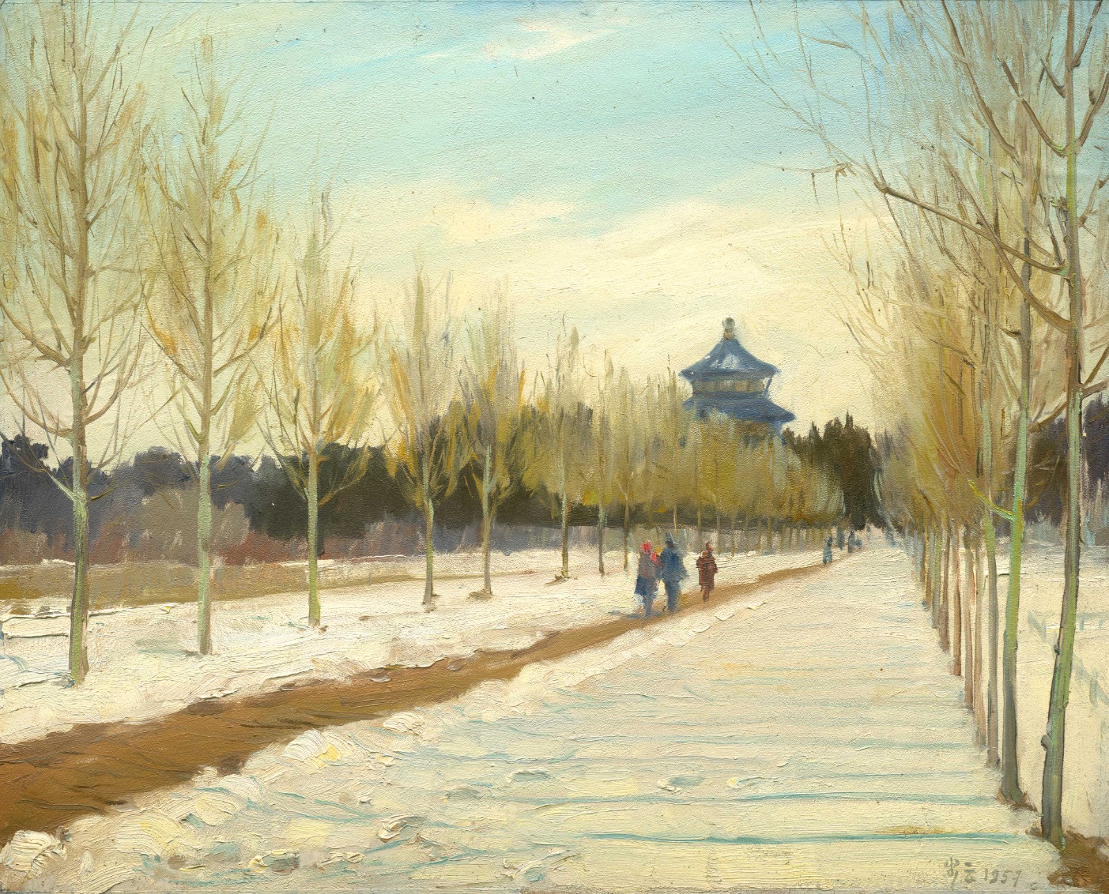 宋步云，天坛冬雪，木板油彩，46×56.5，1957.jpg