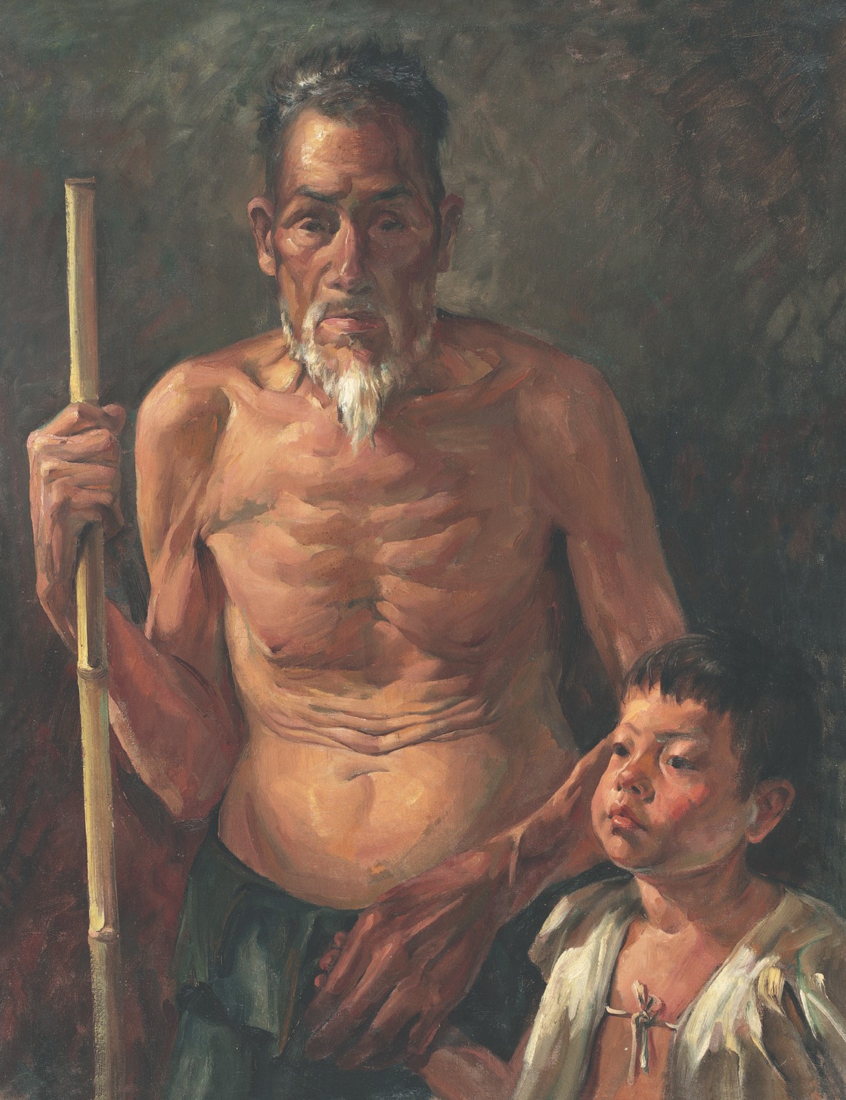 祖与孙（又名：穷人） 油画 唐一禾 1943 84×65cm 中国美术馆藏.jpg