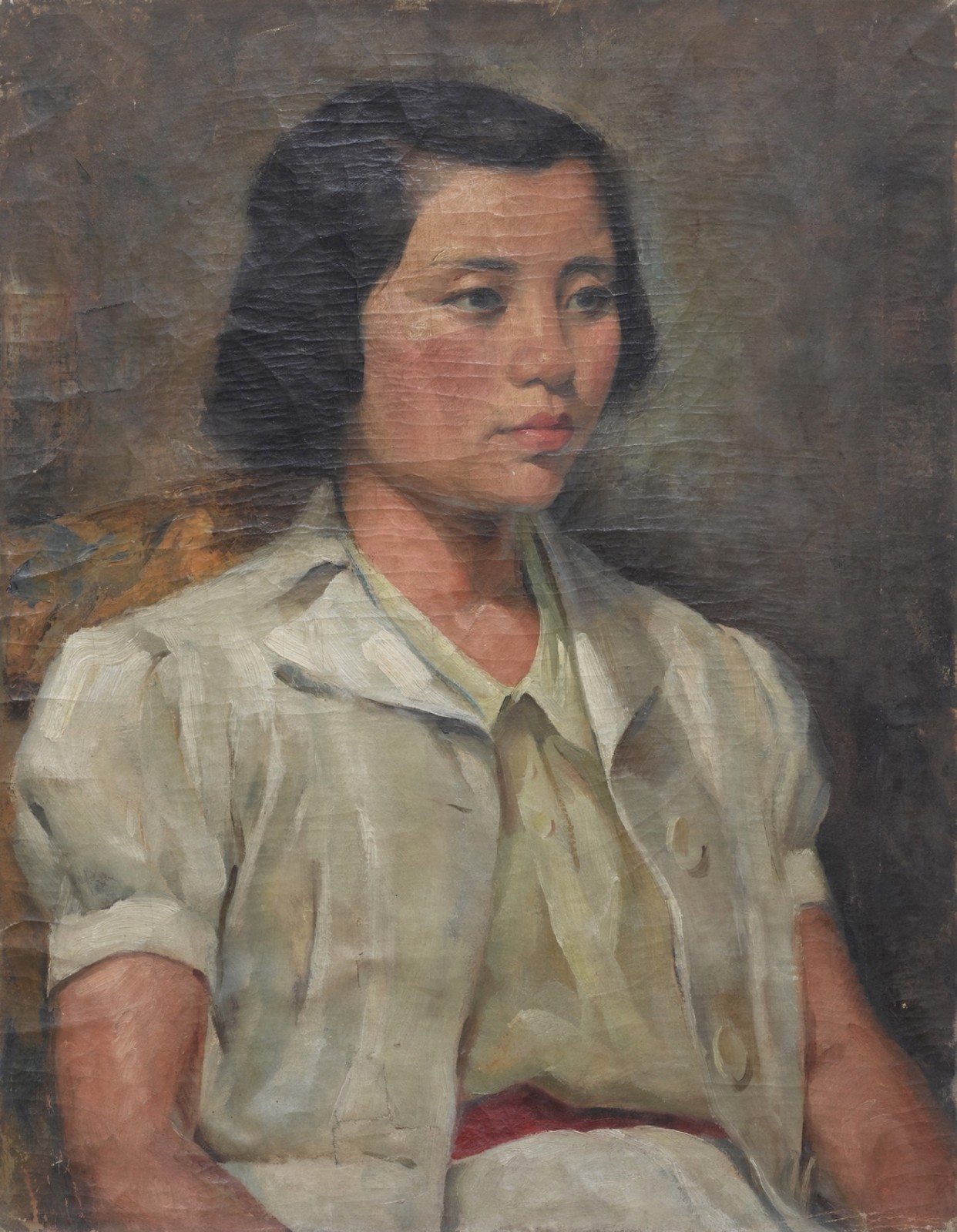 唐一禾油画白衣女青年像 1941年 61x47cm 中国美术馆藏.jpg