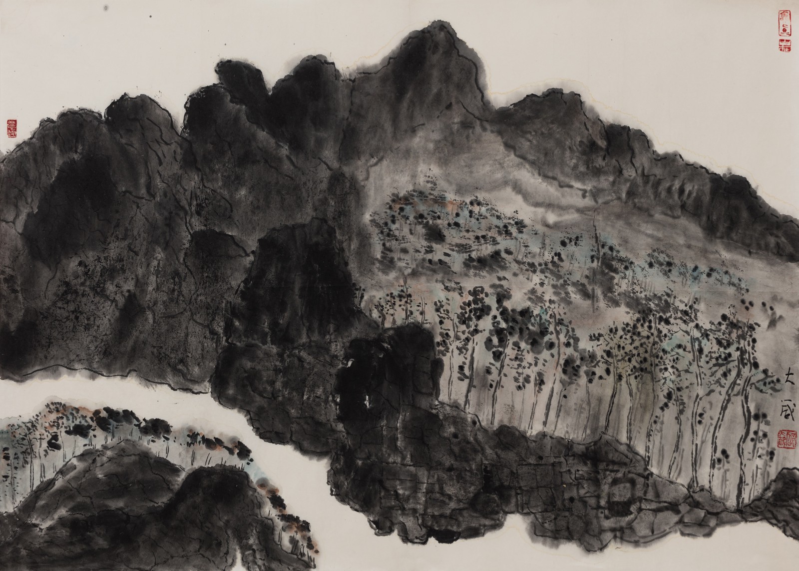 11 河两边 ，邵大箴，纸本水墨95x68cm ，2016年.jpg