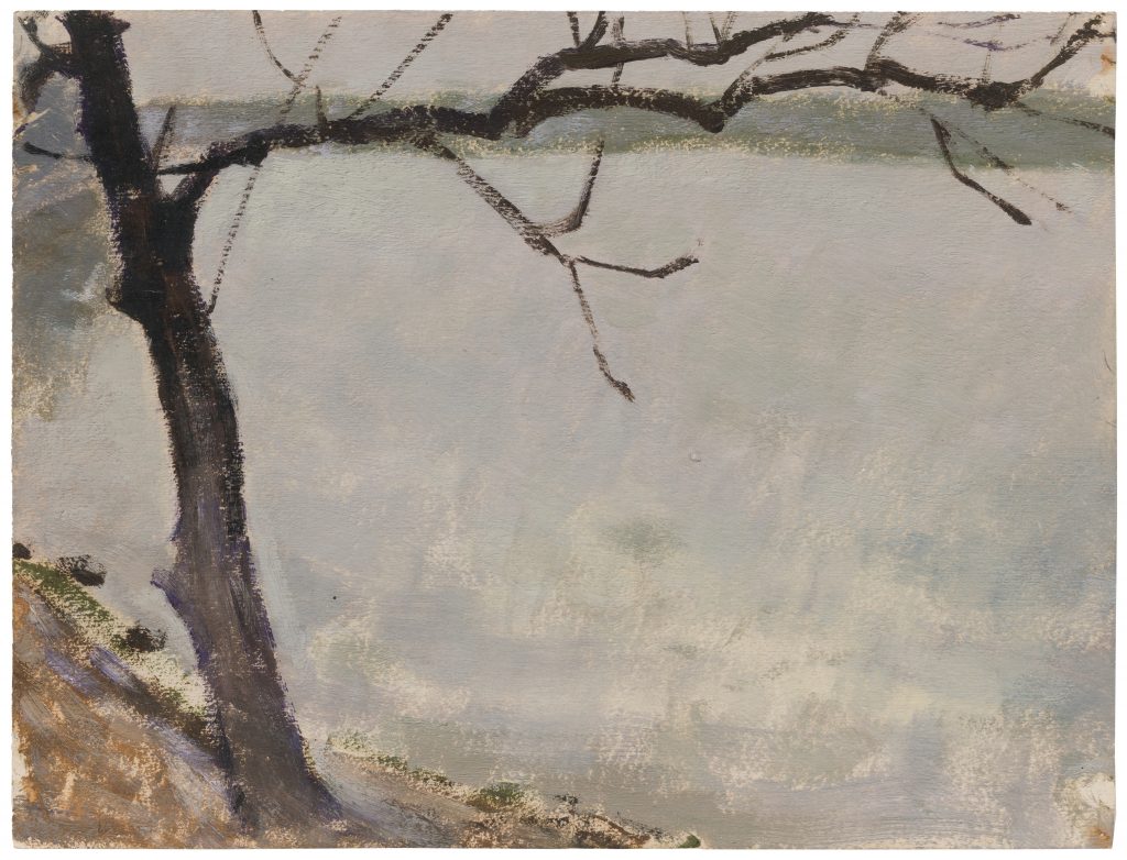 Ma Kelu, Lake in Gray (1974). Oil on paper, 19.5 x 26 cm. Courtesy Pearl Lam Galleries, Hong Kong..jpeg