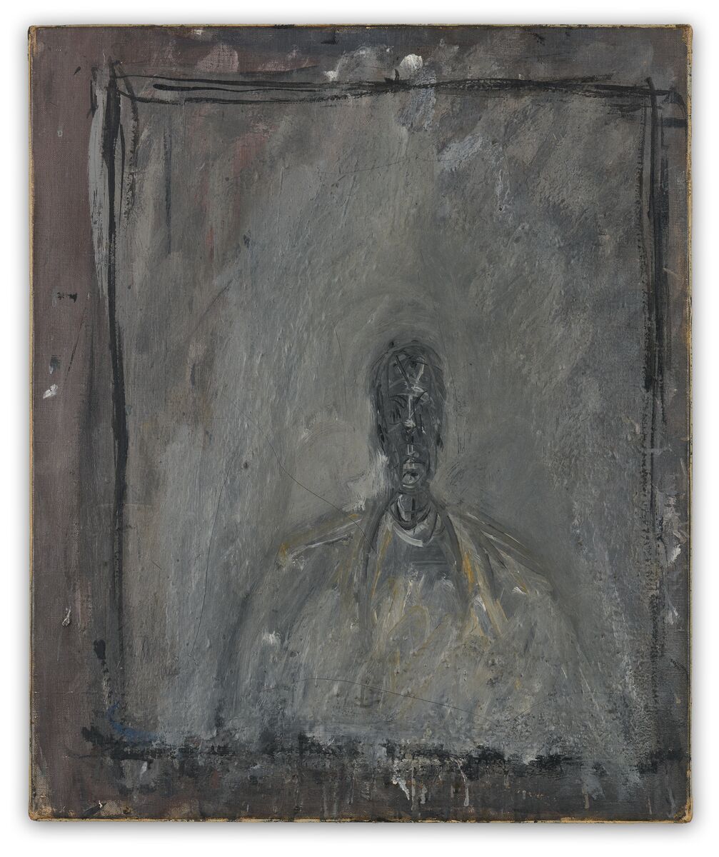 Alberto Giacometti, Bust of a Man, 1951. Oil on canvas, 46.2x38cm © Succession Alberto Giacometti  2022, ProLitteris, Zurich. Courtesy of Private Collection..jpg