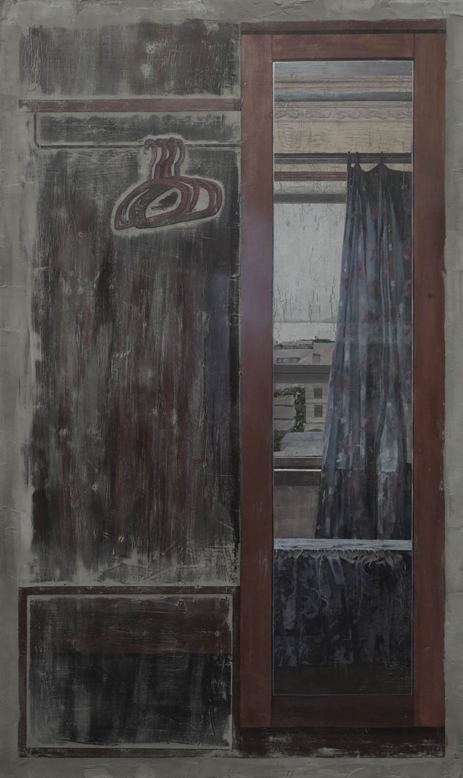 Zheng Yunhan, Wardrobe, 2020-2021, Acrylic, canvas, cement, wooden board, acrylic acid, varnish, and hardener, 200x120cm, Courtesy A Thousand Plateaus Art Space..jpg