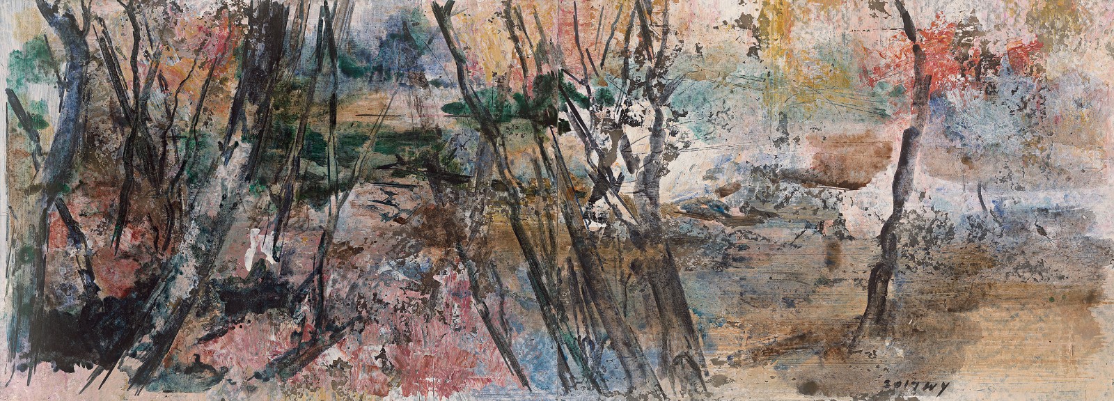 悠想清沂30，纸本丙烯，50×150cm，2017.jpg