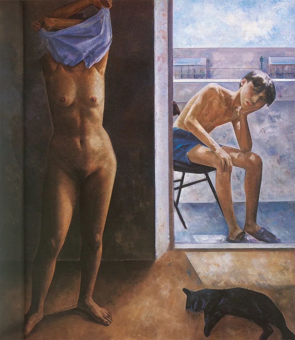 19 First Dog-days, Wang Yan, Oil on Canvas, 190×180cm, 1994.jpg