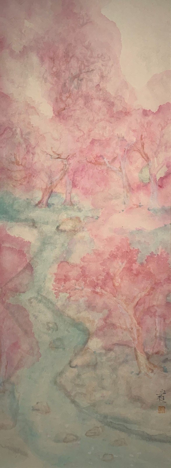 36 “Peach Blossom Spring 6”, ink and color on paper, 35.5×95.5cm, 2022.jpeg