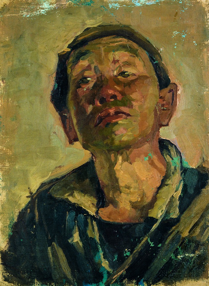 09 Beggar on the street in Beiping, Oil on canvas, 40.6×29.6cm, 1946, collected by CAFAM.jpg