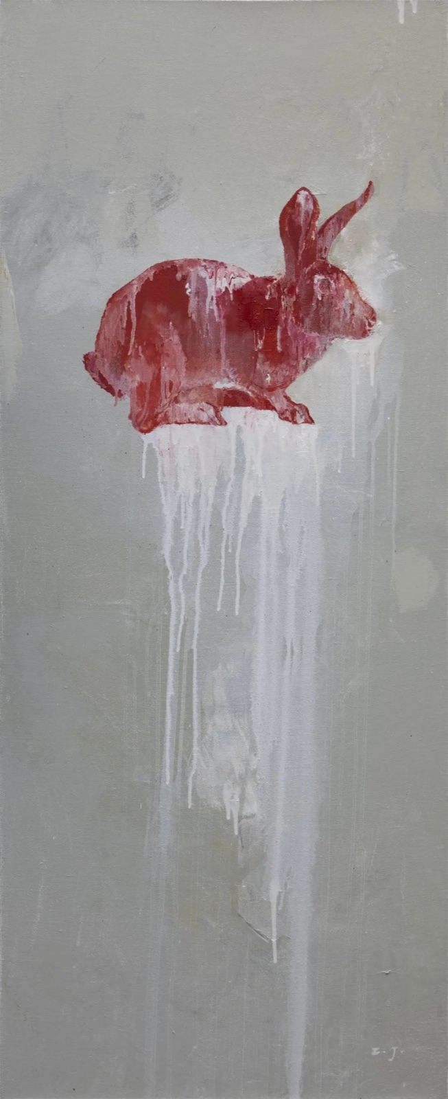 陈子君，《相生·兔》，布上丙烯、油画，135×55cm，2022.jpg