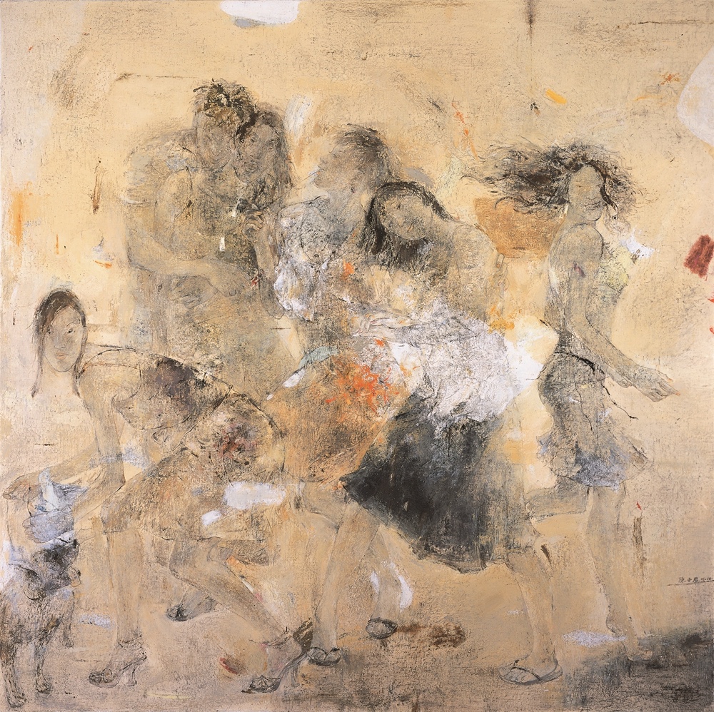 《轻舞飞扬》，布上丙烯、油画，170X170cm，2006年.jpg