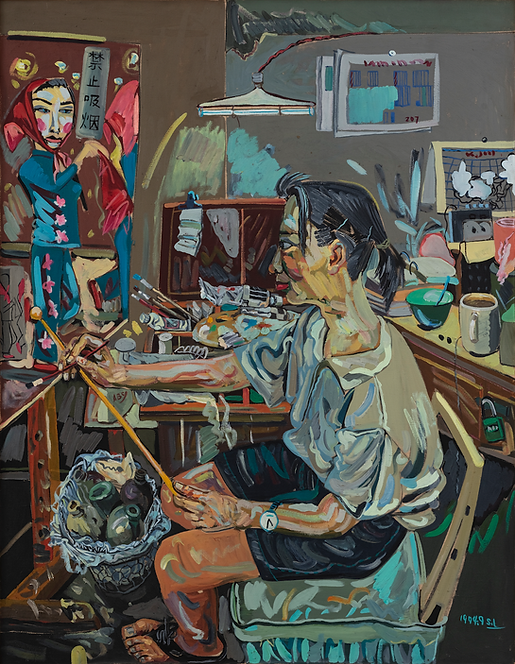 Shen Ling, Photography Realism, 1994. Oil on canvas, 145.5x112.5cm.png