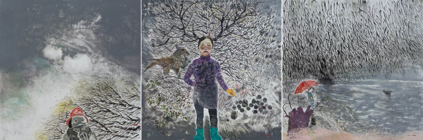 27《秋风秋雨奈何天》，布面油画，200×200cm×3，2016.jpg