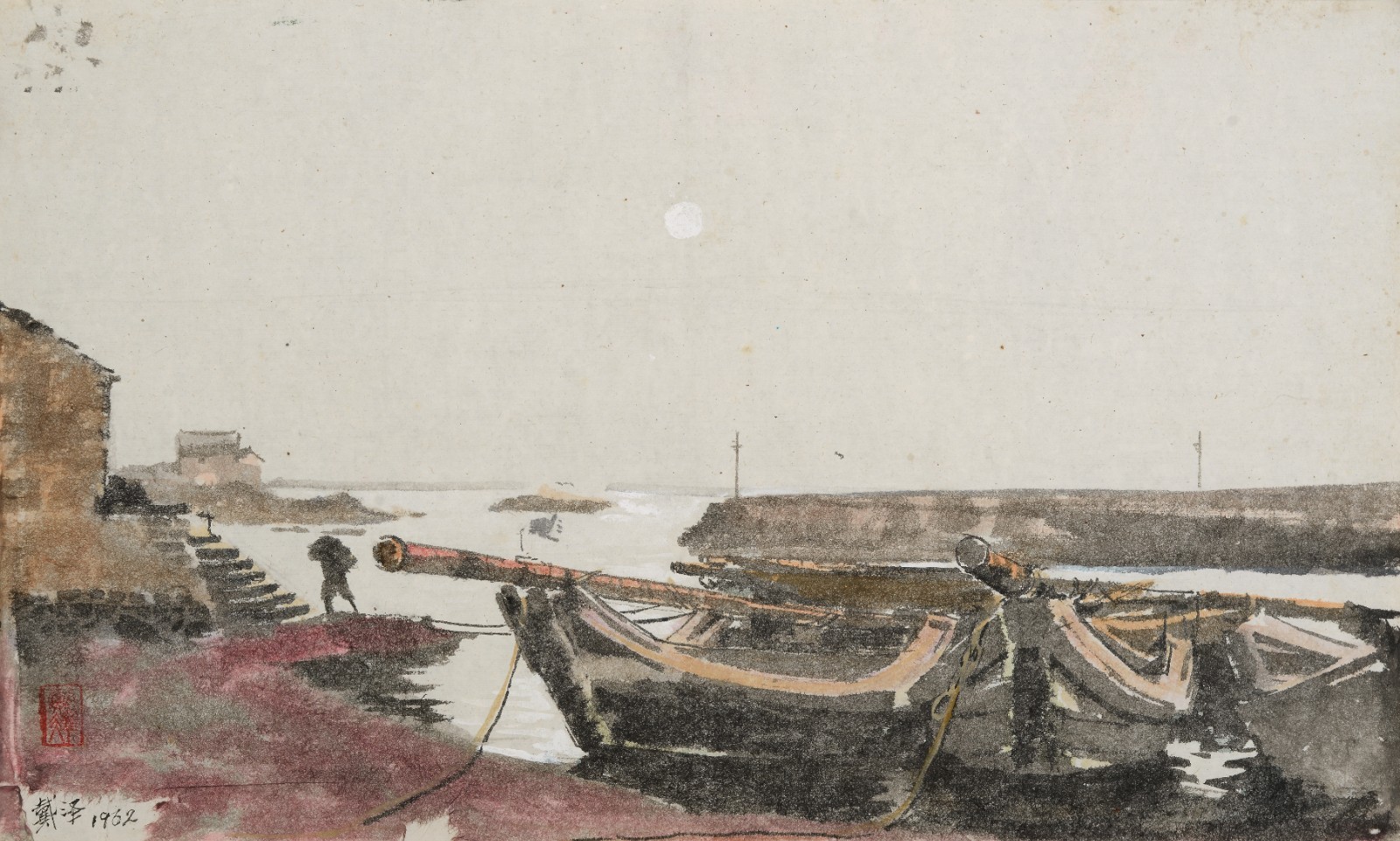 29 Dai Ze, “Night”, 47×28.5cm, Chinese painting on paper, 1962, private collection.jpg